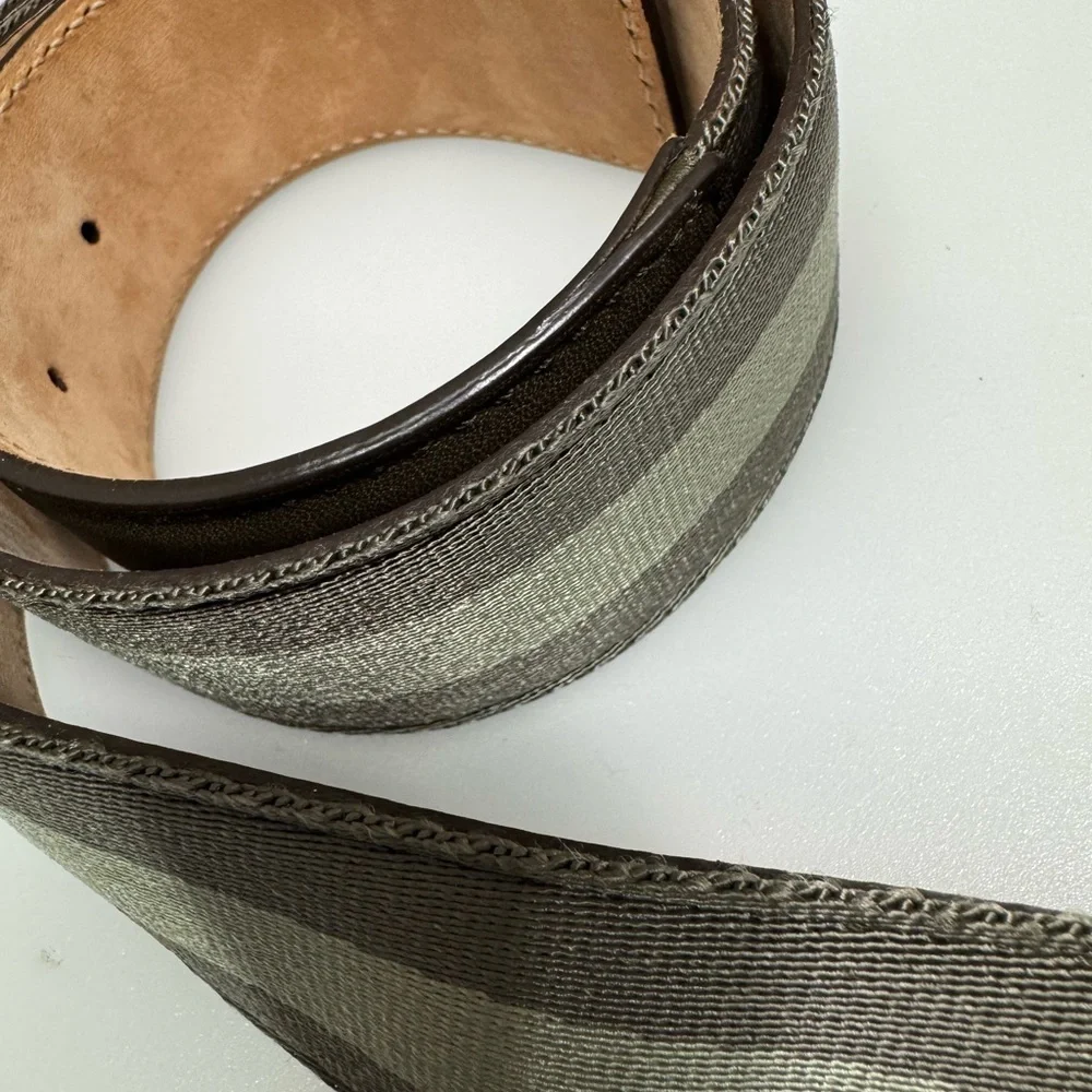 Gucci Green and Silver Belt with GG Logo Buckle 85/34